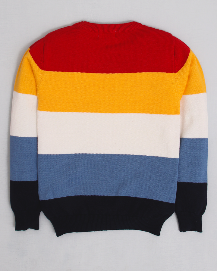 Color Block Crew Neck Sweater