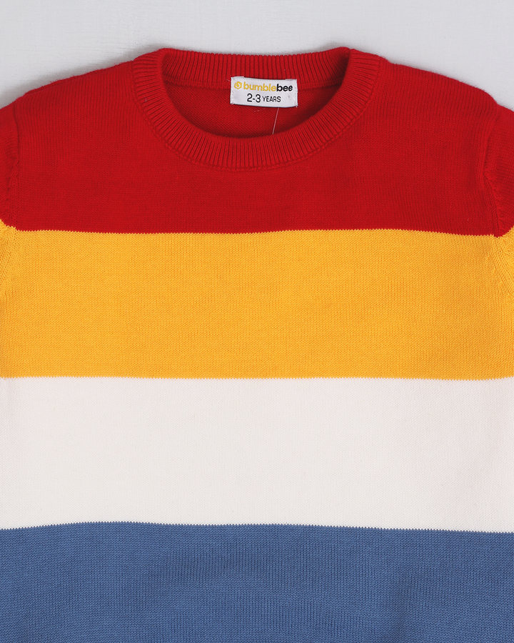 Color Block Crew Neck Sweater