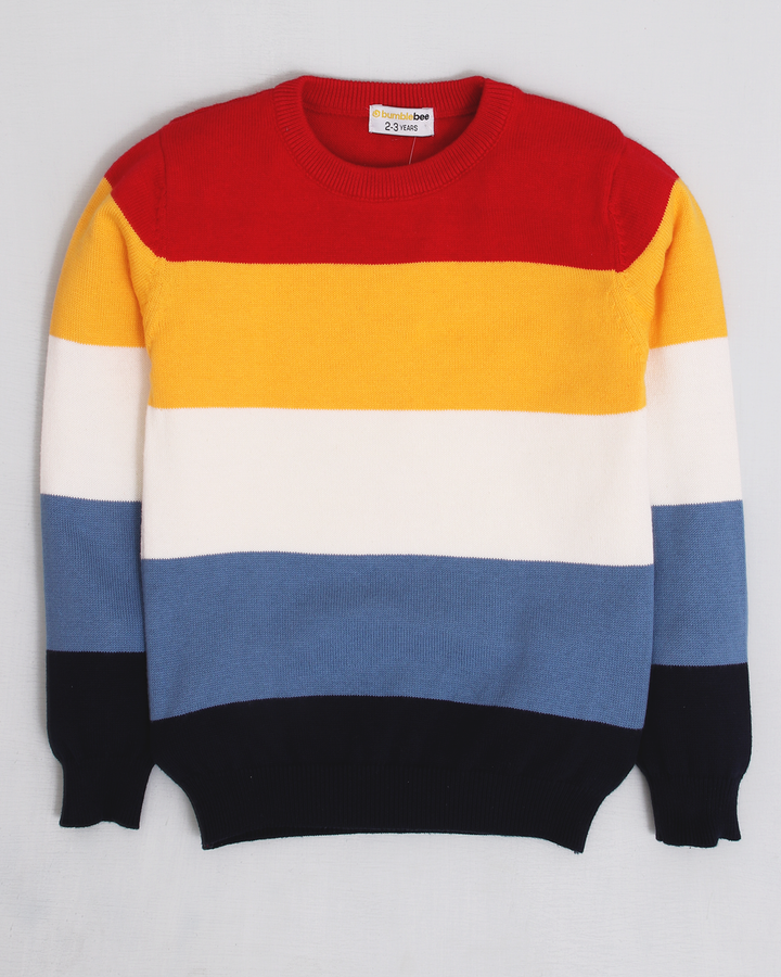 Color Block Crew Neck Sweater