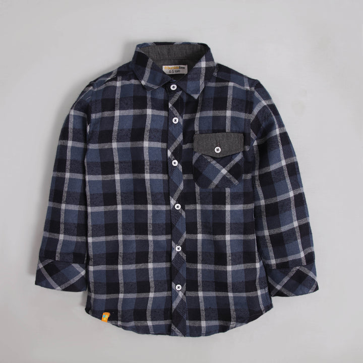 Black & Navy Check Shirt