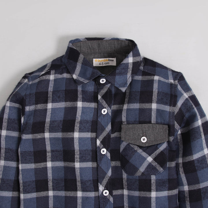 Black & Navy Check Shirt