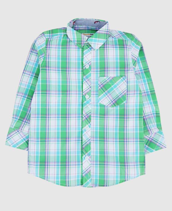 Green Casual Check Shirt