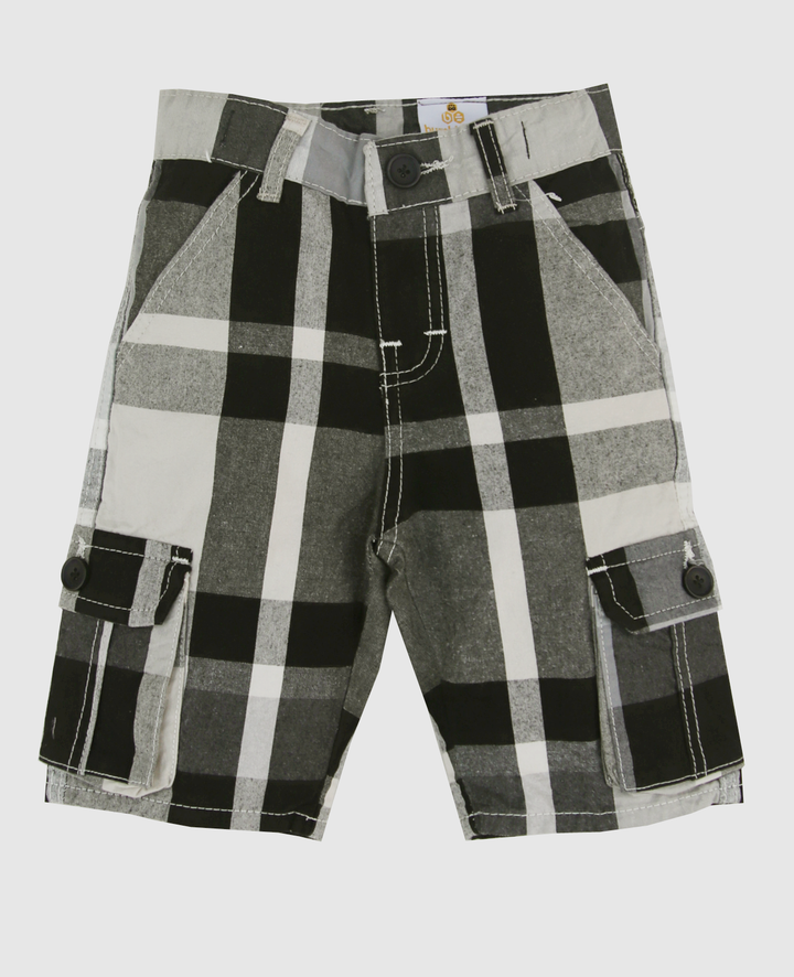 Black Check  Shorts