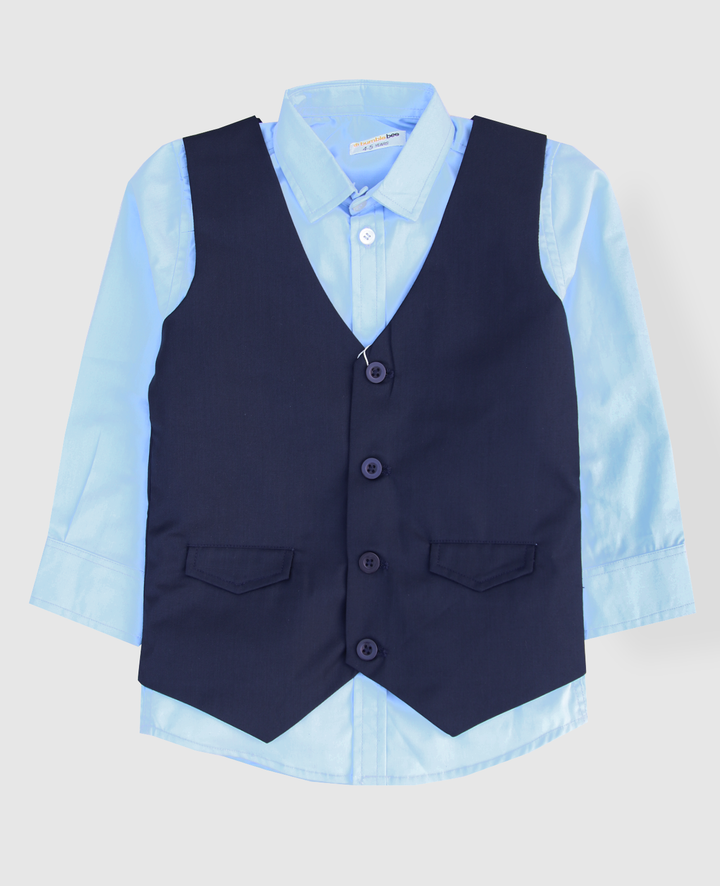 Sky Shirt with Waistcoat set