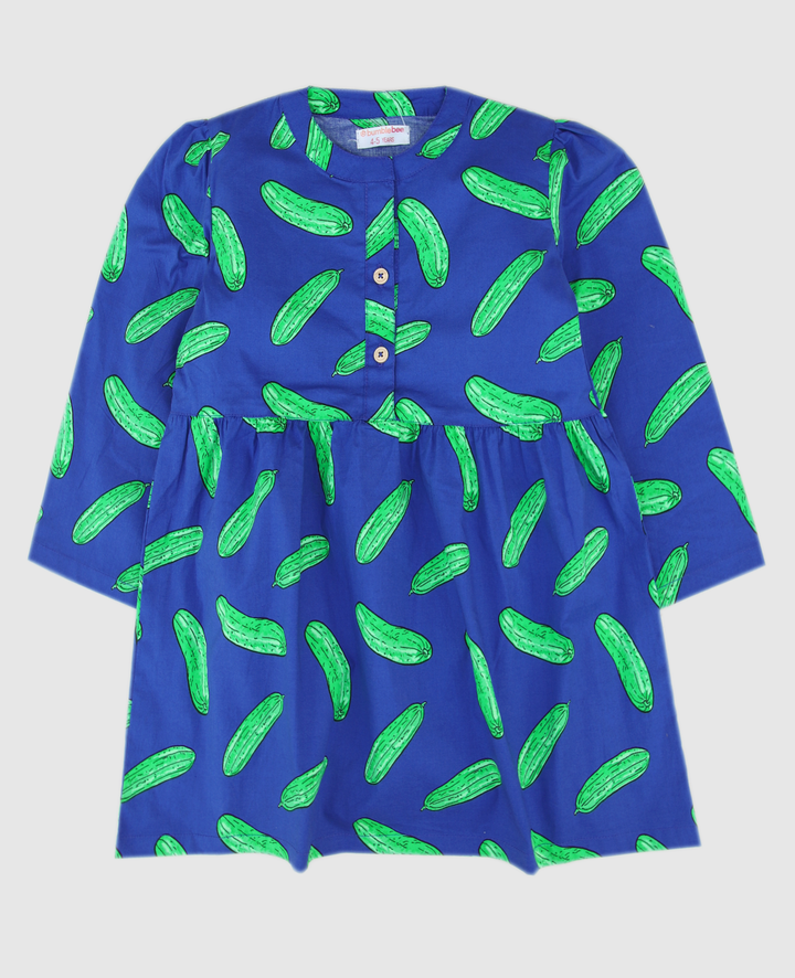 Blue & Green Printed Top