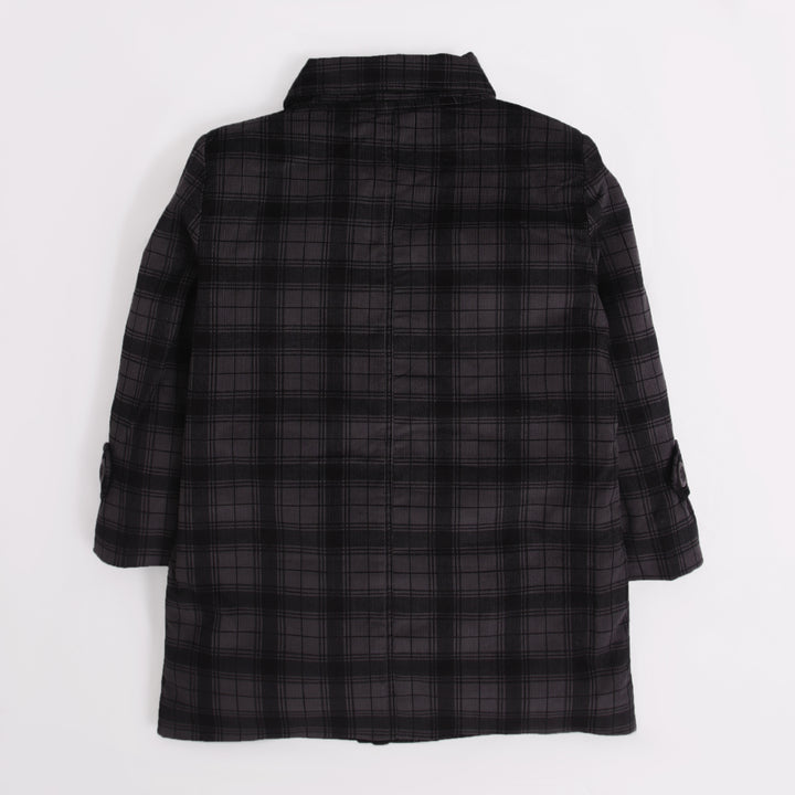 Grey Check Long Coat