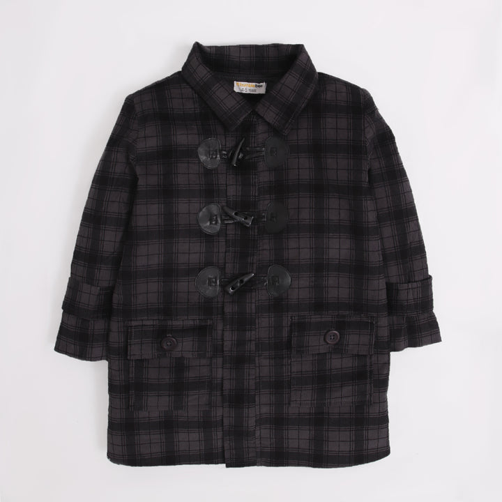 Grey Check Long Coat