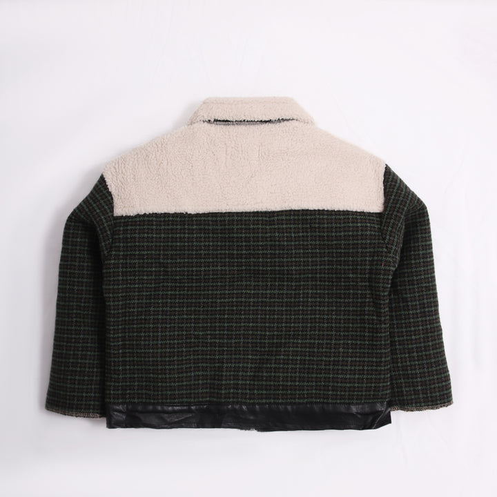 Green Check Fur Zipper