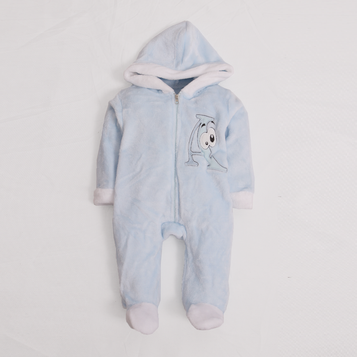 Sky & White Hooded Romper